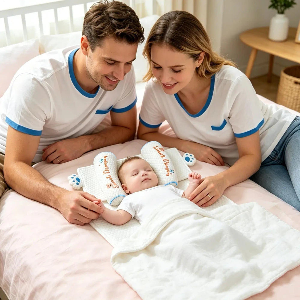 Ultra-Soft Adjustable Infant Head Support pillow- Anti Flat head &amp; Breathable Sleep